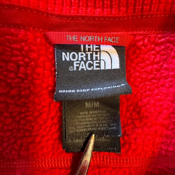 The North Face 1/4 Zip Pullover Mens Med Red Waffle Fleece Athleisure Outdoors - Picture 8 of 12